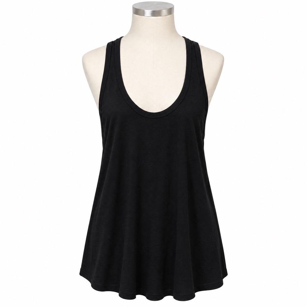 James Perse Racerback Tank Top Women's Medium Black Cotton Muscle Tank